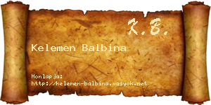 Kelemen Balbina névjegykártya