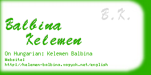 balbina kelemen business card
